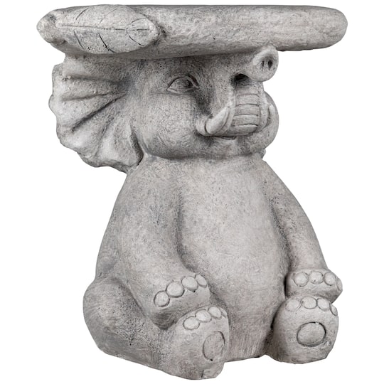 Elephant Outdoor Garden Plant Stand - 12.25" - Gray